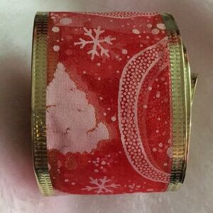 Festive Red and Gold Ribbon